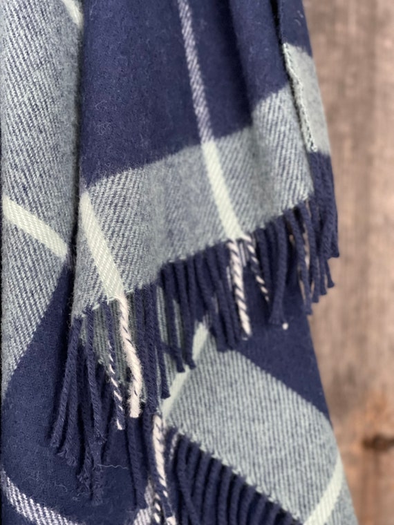 Navy wool throw hotsell