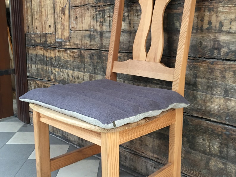 Burlap Linen Chair Cushion With Cover Linen Bench Cushion Etsy