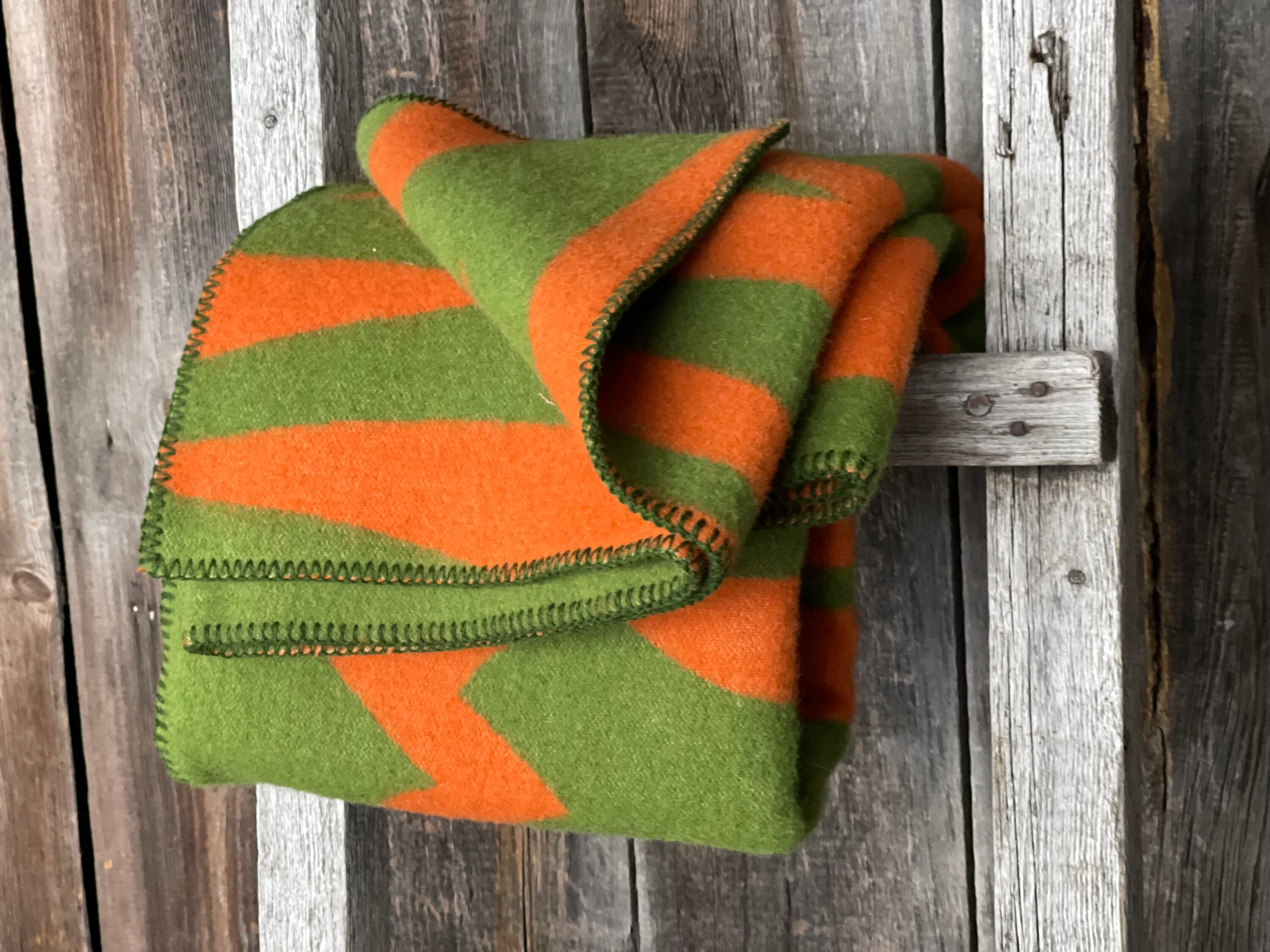 Orange Wool Blanket Throw Orange green Pure Wool Throw Blanket