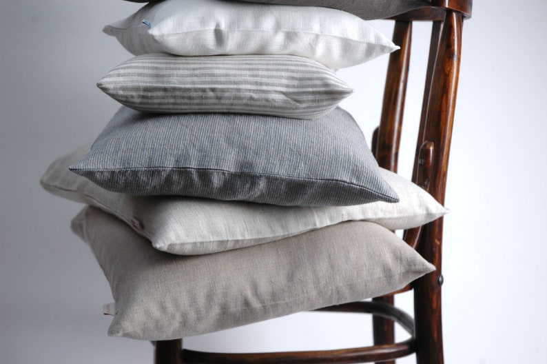 Japanese size Buckwheat hulls pillow suitable stonewashed linen pillow cover Japanese size Buckwheat pillow perfect gift 14''x20''/35x50cm image 1