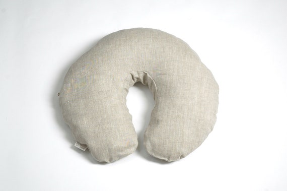 Zero Waste Travel Pillow Grey Neck Pillow Buckwheat Neck Etsy