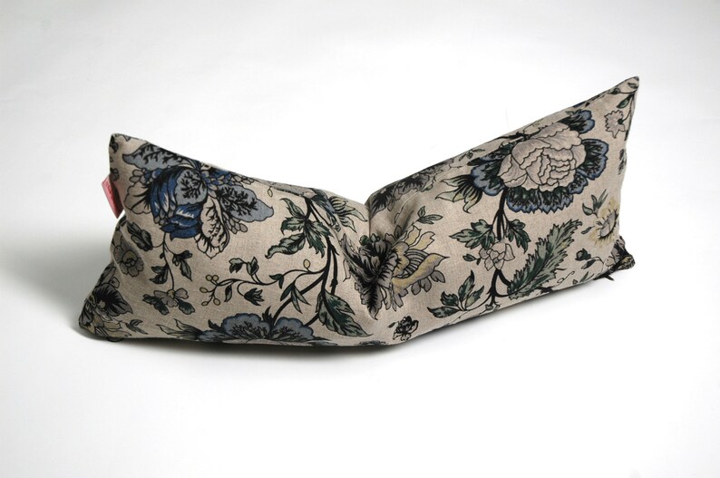 Small buckwheat pillow Floral linen neck pillow Travel Etsy