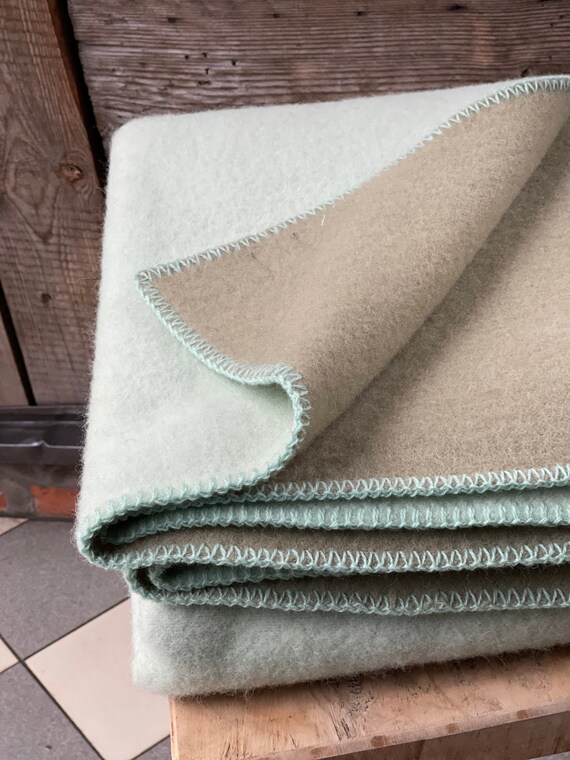 Light Mint Green Lambswool Blanket Throw Mint Blanket Pure Etsy