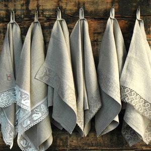 Stonewashed Linen Tea Towel - 28x18 Inch Rust Color Decorative Kitchen & Dining Towel, 100% Linen