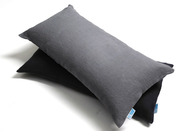 Small Buckwheat Pillow Carcoal Grey Linen Pillow Travel Etsy