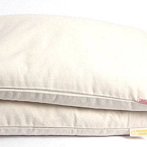 Japanese size milkwhite cotton Buckwheat pillow 14'x20'/35x50cm Ortopedic buckwheat pillow Zero waste buckwheat pillow Buckwheat neck pillow imagen 2