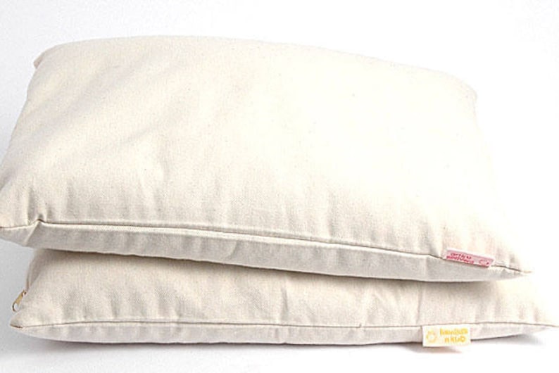 Japanese size milkwhite cotton Buckwheat pillow 14'x20'/35x50cm Ortopedic buckwheat pillow Zero waste buckwheat pillow Buckwheat neck pillow imagen 2