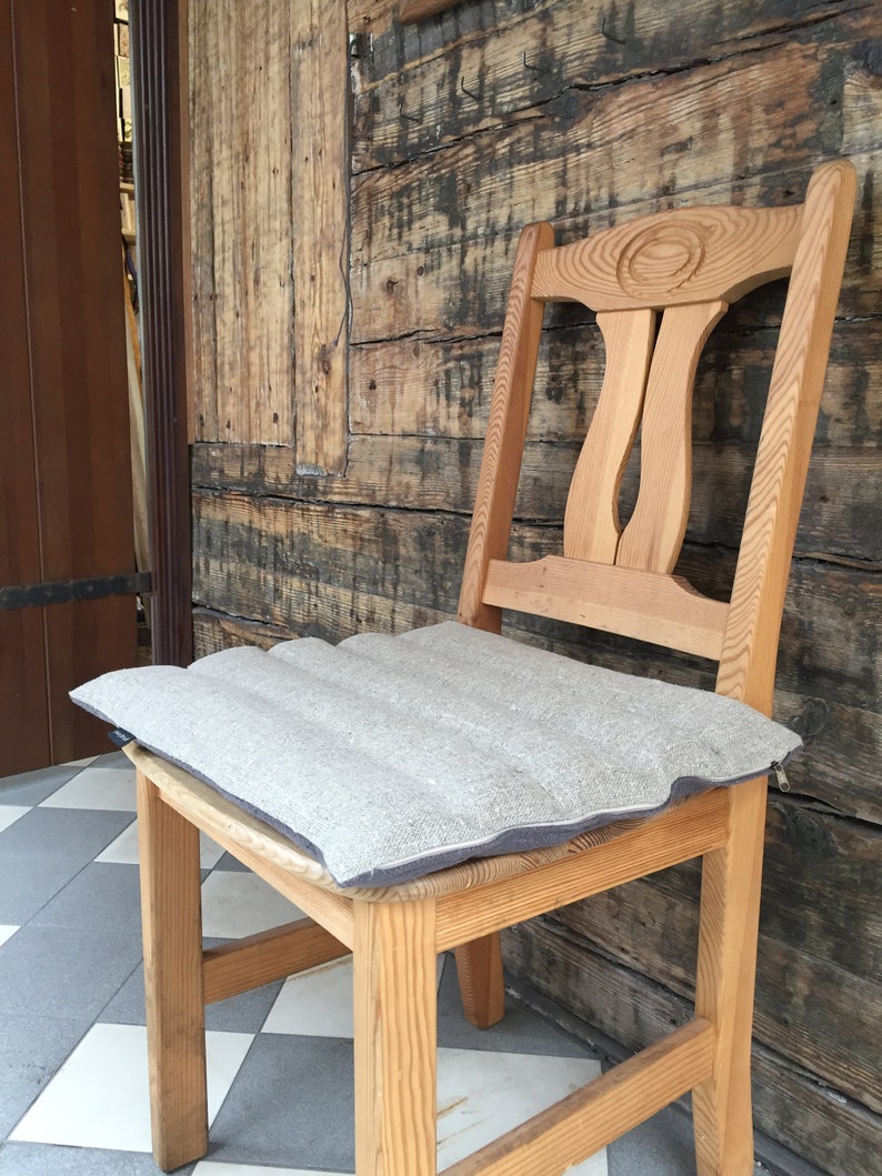 Burlap Linen Chair Cushion With Cover Linen Bench Cushion Etsy
