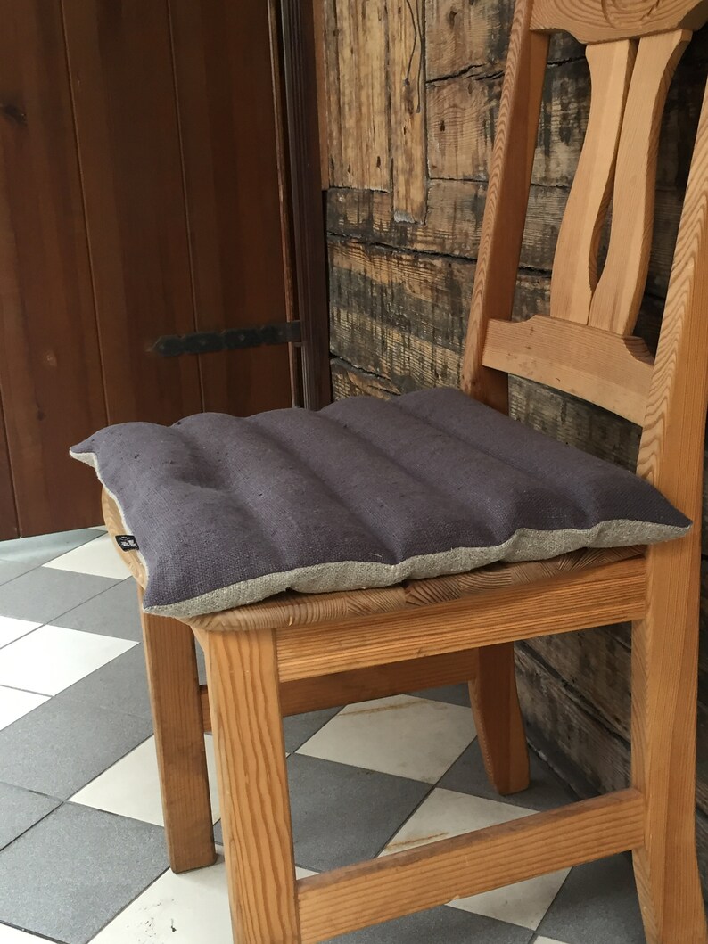 Burlap Linen Chair Cushion With Cover Linen Bench Cushion Etsy