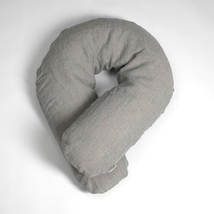 L Striped Buckwheat nursing pillow Buckwheat pregnancy pillow Maternity pillow Organic Zero Waste breastfeeding pillow U shape nursing