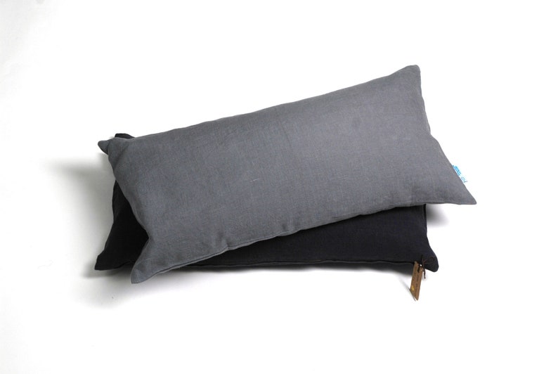 Small Buckwheat Pillow Carcoal Grey Linen Pillow Travel Etsy