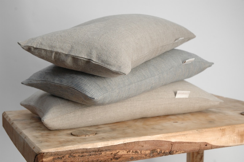Small buckwheat pillow Natural grey stonewashed linen pillow Etsy