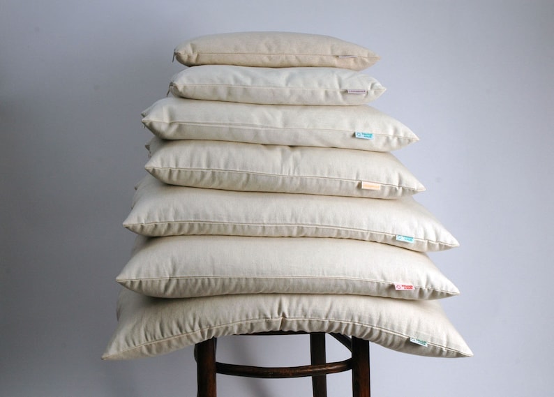 Japanese size milkwhite cotton Buckwheat pillow 14'x20'/35x50cm Ortopedic buckwheat pillow Zero waste buckwheat pillow Buckwheat neck pillow zdjęcie 1