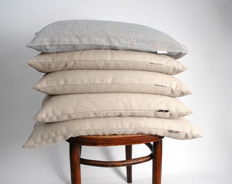 Large+ size natural grey linen Buckwheat pillow Buckwheat neck pillows 20'x26'/50x70cm Zero waste Buckwheat neck pillow Ortopedic pillow