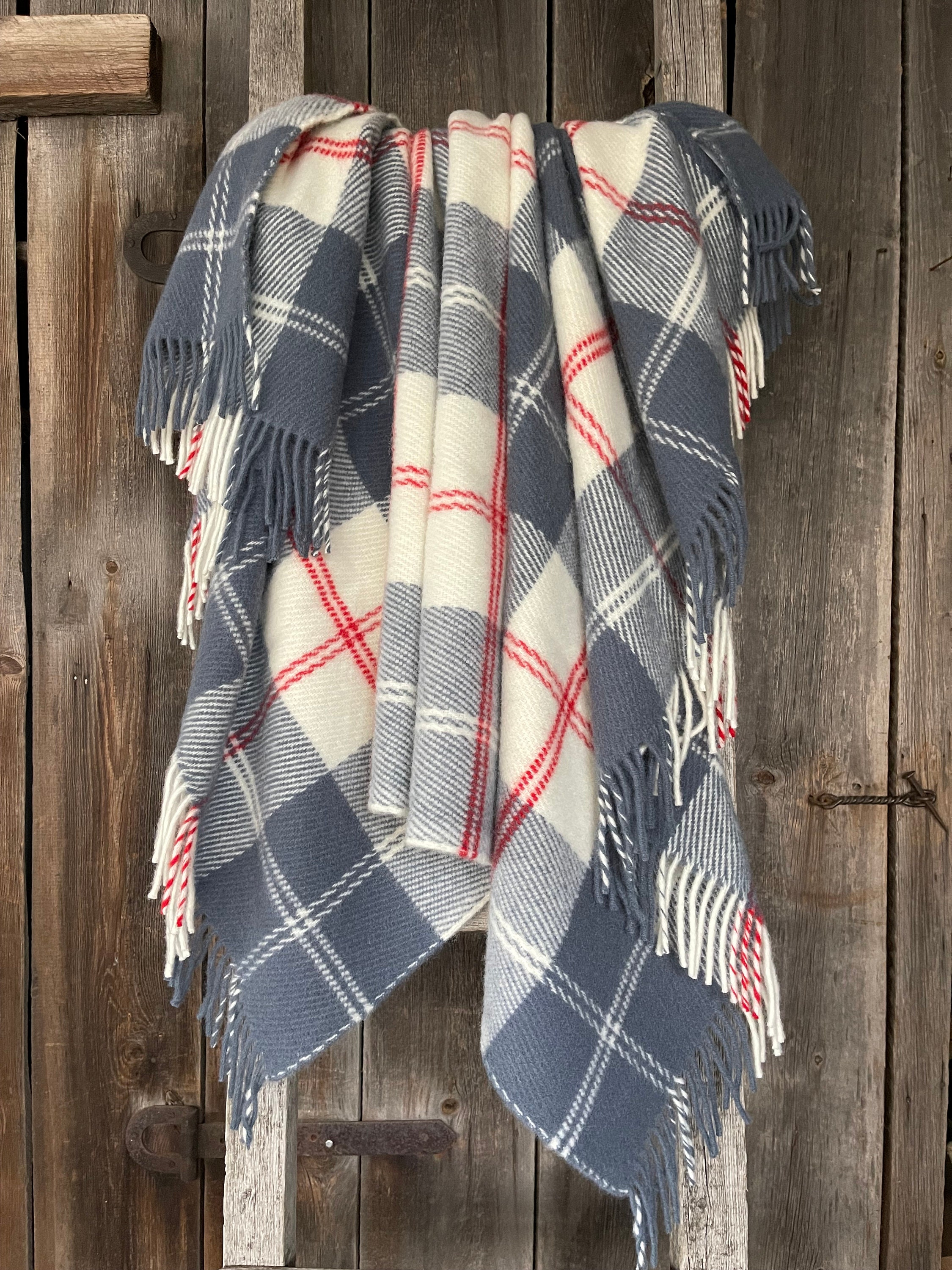 Ralph Lauren チェック柄スローブランケット 152x152cm チェック柄グレーウールスローブランケット ピュアウールスロー