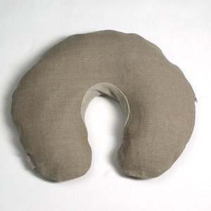 Travel pillow, Neck pillow, Buckwheat neck pillow, Zewo waste travel pillow, Linen travel pillow, Grey travel pillow, Zero waste pillow