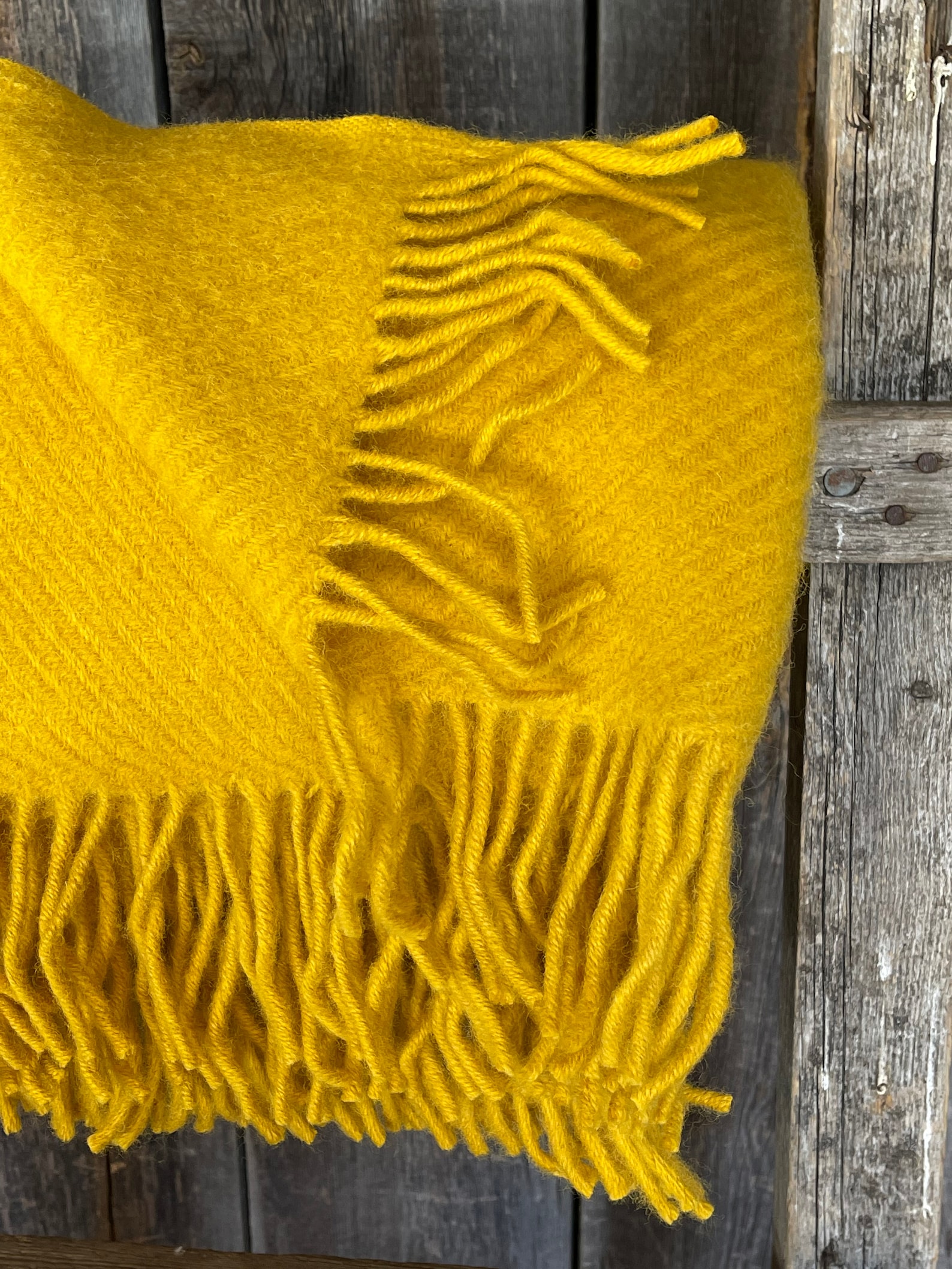 Mustard yellow wool throw blanket Yellow blanket with fringes Etsy
