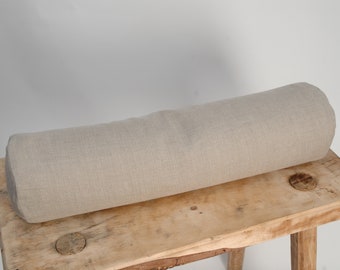 Natural grey linen bolster pillow, Roll neck pillow, Grey buckwheat neck pillow, Grey linen bolster pillow, 5'x20'/13X50cm neck roll pillow