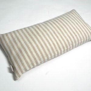 Small buckwheat pillow, Striped linen neck pillow, Travel pillow, Neck pillow, Yoga bolster pillow, 8&#39;x16&#39;/20X40cm, Neck pilow with stripes