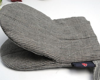 1 pc Grey&Blue striped linen Oven Mitt Pot Holder Potholder Kitchen Gloves Striped Linen potholders Natural potholders Oven Mitts Potholders
