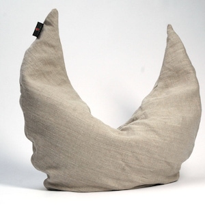 Half Moon Buckwheat pillow Neck support pillow Sleep pillow Ortopedic buckwheat pillow  Grey linen buckwheat pillow Organic natural pillow