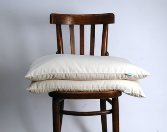 Standart size white cotton Buckwheat pillow Buckwheat neck pillow 16'x24'/40x60cm with linen pillowcase