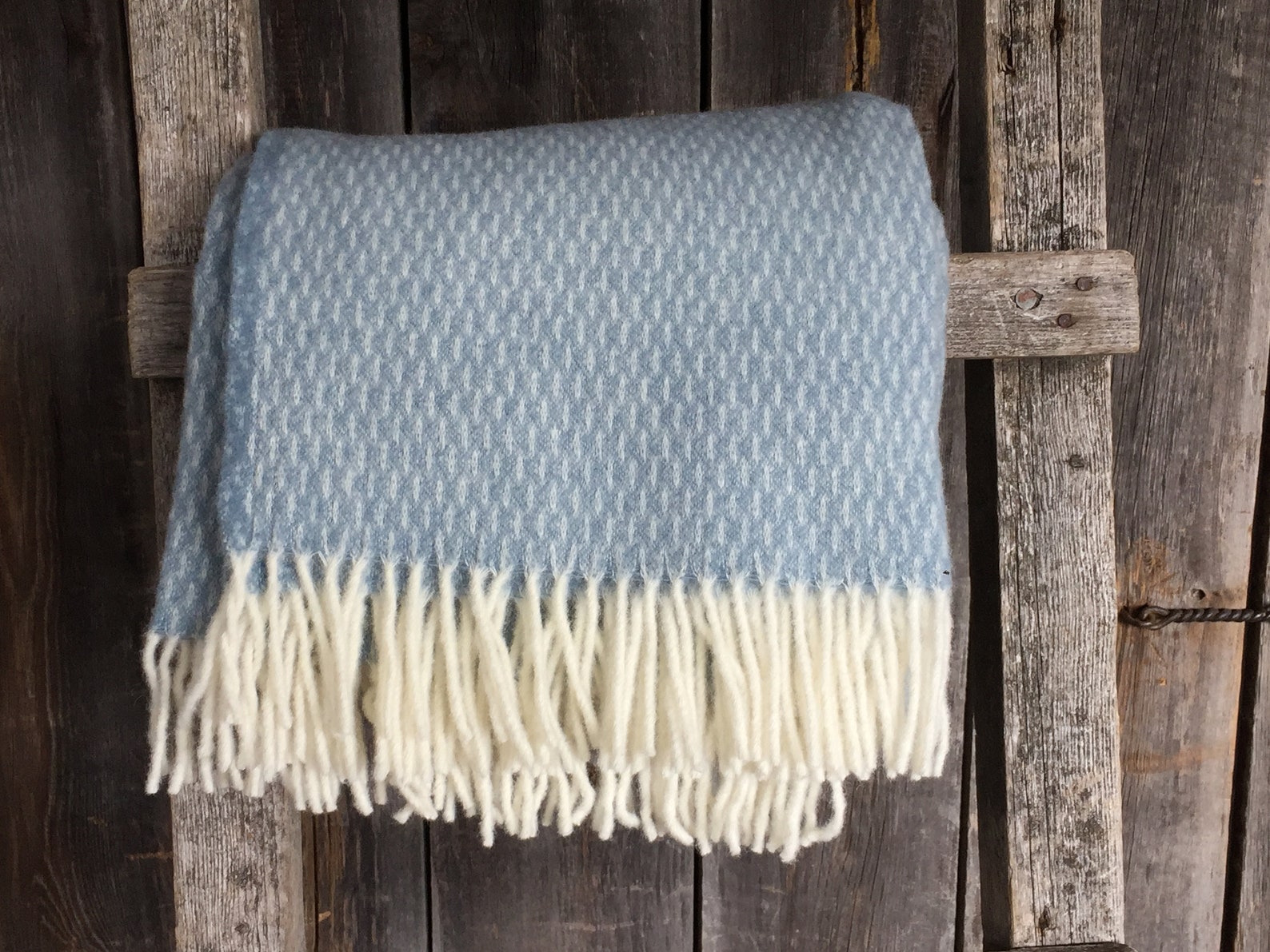 Pure wool throw blankets Light blue wool throw blanket with Etsy