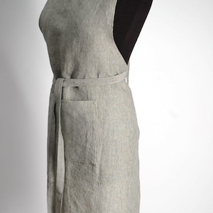 Striped linen apron, full size linen apron, Linen apron, Stonwashed linen apron for cooking, gardeninf, Full size apron for woman an man