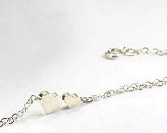 Motherhood Bracelet .2 hearts .New Mom Jewelry Baby Love Bracelet.Two Heart Bracelet-.Mom To Be gift, New Mom, Mother Gifts, Mom Child gift.