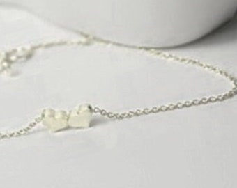 Mini bracelet coeur, bracelet Two Tiny Heart, petit bracelet coeur, bracelet coeur délicat, petit bracelet coeur, bracelet coeur délicat,