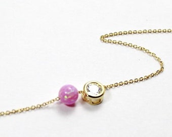 Collar de dos almas gemelas, joyería de perlas de ópalo. Collar de declaración de perlas de ópalo. Regalo de pareja. Regalo empático, regalo para hermanas. Regalo de graduación para 2 niños.