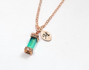Collier personnalisé de pierre de naissance, collier initial personnalisé, cadeau pour elle,. Idées cadeaux de fiançailles, cadeaux pour son anniversaire, Collier de tous les jours,