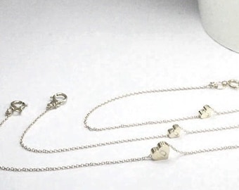 Set di bracciali a forma di cuore per madre e figlia. Bracciale a forma di cuore in argento o oro. Gioielli a forma di cuore. Gioielli per sorelle, bracciale per le migliori amiche Etsy, regalo per 3 sorelle.