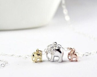 Elefant-Halskette. Elefanten Liebhaber Schmuck. Mutter und Kind Halskette.Family Halskette Mommy Gift,.Cute Elefant Schmuck.