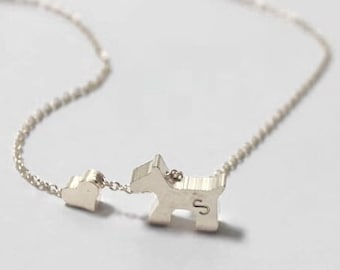 Pet Necklace .Initial dog necklace,Personalized dog jewelry ,Dog lover jewelry, Pet initial necklace, Dog breed jewelry, Dog-themed jewelry