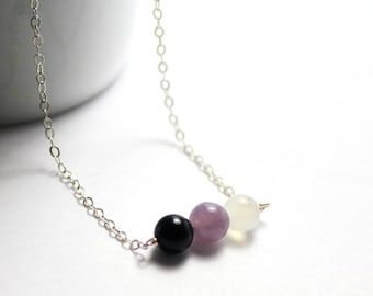 Empath protection necklace,Amethyst Black Tourmaline, Spiritual Healing, Healing Crystals, Grounding, Balance, Negative Energy Protection
