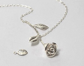 Her Gift,Valentine's Day Rose Necklace - Rose Gold Necklace - Rose Necklace  - Rose Gold Rose Pendant on Rose Gold Filled Chain