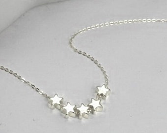 Halskette mit Mini Stern. Silber oder Gold 1,2,3,...5 Sterne Schmuck. Wunsch Armband .Tiny Stern Miniatur Stern Stern zierliche Armband, Stern für Mädchen