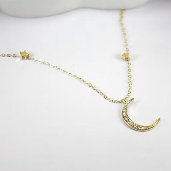 Lunar jewelry,  Crescent moon  Stellar necklace, Night sky necklace, Galaxy necklace, Astral jewelry, Cosmic necklace, Moon phase necklace,
