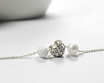 Collier Two Besties, bijoux en perles d'opale. Bijoux coeur 2 âmes soeurs, bijoux coeur en diamant. Bracelet, collier décoratif, cadeau pour femme,