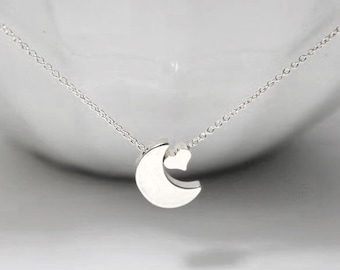 I Love You To The Moon and Back .Moon Heart neckalce.Heart Moon Jewelry.daughter, sister, niece necklace,Keepsake Gifts,rose gold jewelry