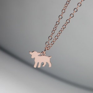 Initial goat necklace, Personalized Pet Goat Jewelry .Farm animal necklace Capra necklace .Horned animal pendant. Silver or gold goat charm image 4