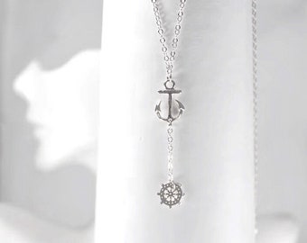 Gioielli con ancora nautica, gioielli con ancora marittima, collana con ancora da marinaio, collana con bussola, gioielli ispirati alle navi. Gioielli costieri