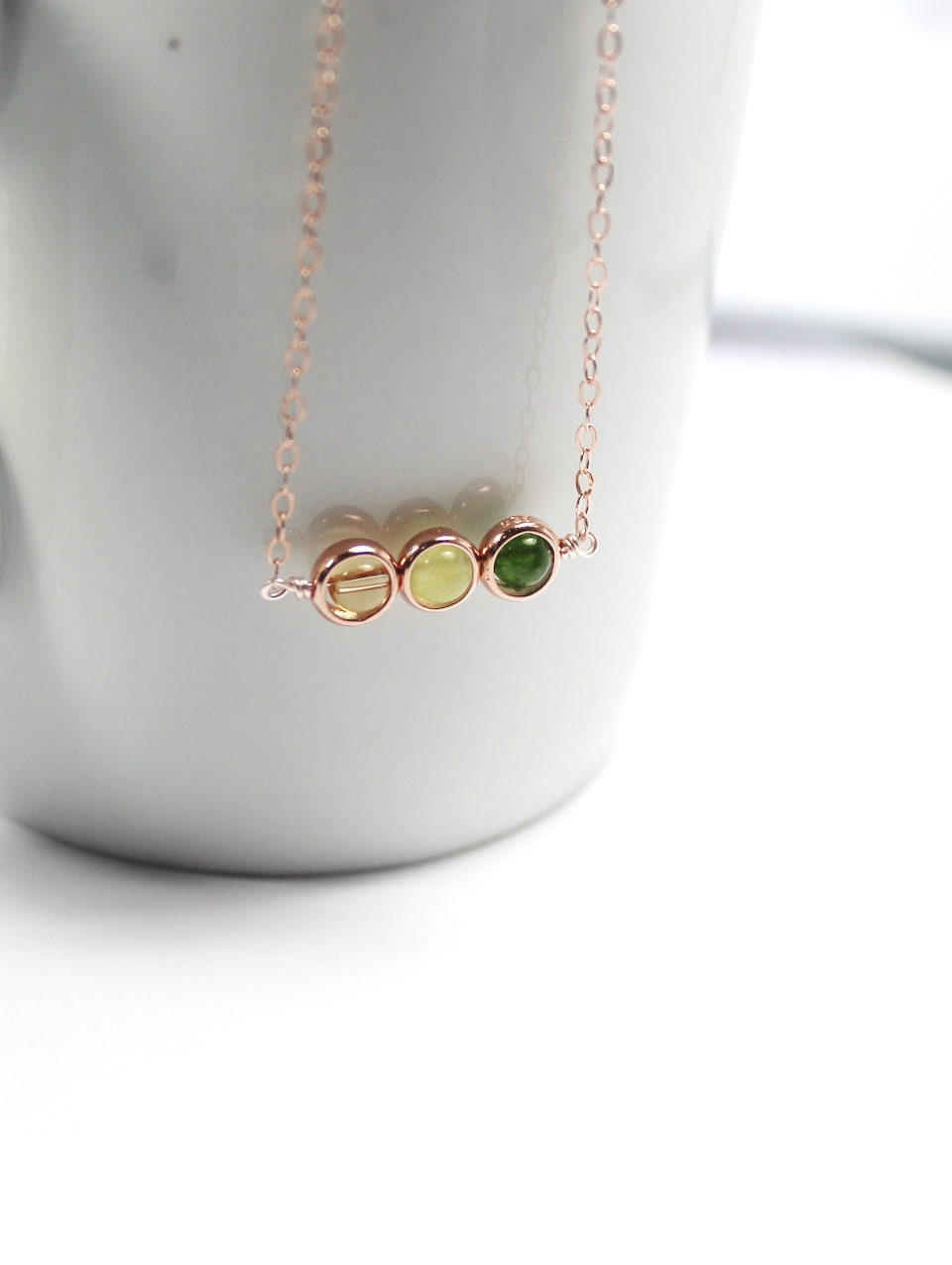 Three birthstones jewelry for 3 best friends.Minimalist | Etsy