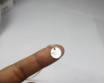 Lingua dei segni gioielli personalizzati iniziale Collana oro rosa incisa gioielli. Regalo di studente di scuola ASL. ASL collana lingua dei segni Gift.Deaf