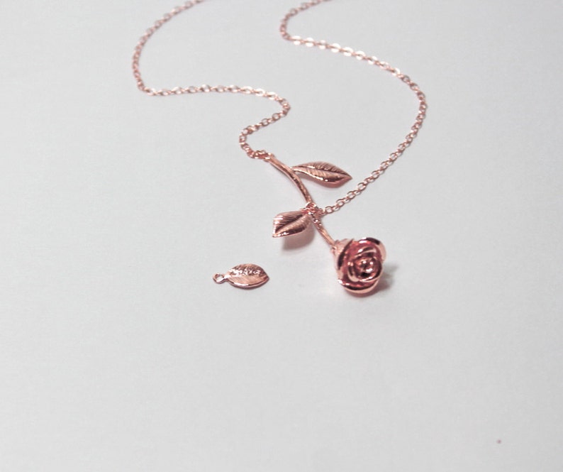 Her Giftvalentine's Day Rose Necklace Rose Gold - Etsy