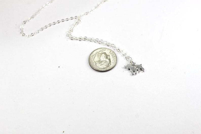 Initial goat necklace, Personalized Pet Goat Jewelry .Farm animal necklace Capra necklace .Horned animal pendant. Silver or gold goat charm image 3