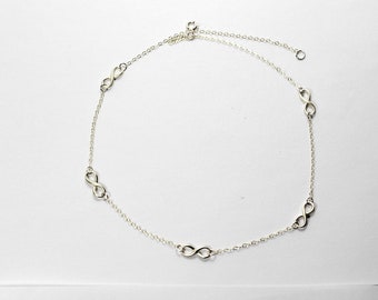 Collana Infinity Station, Gioielli d'amore eterno, Regalo di anniversario, Regalo di coppia, Bracciale ad incastro. Bracciale Infinity della stazione Bracciale Bestie