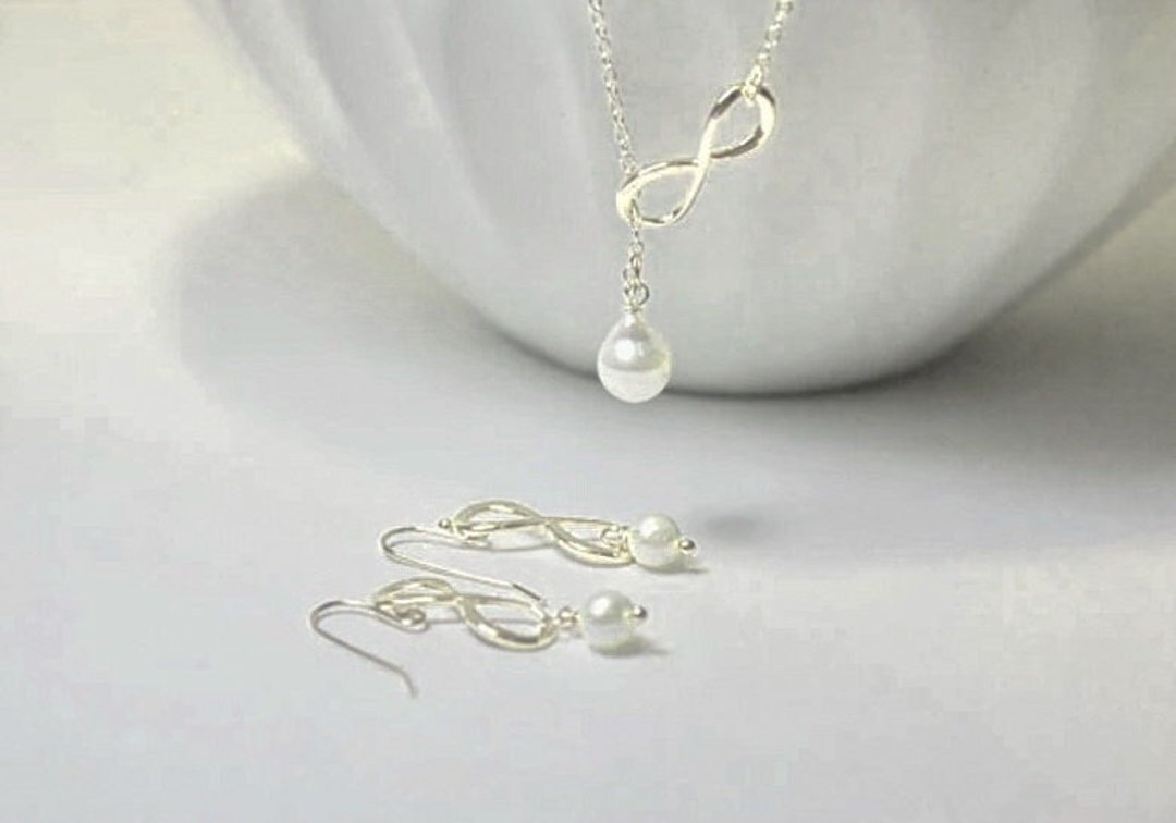 Lariat Necklace, Infinity Necklace Earring Lariat