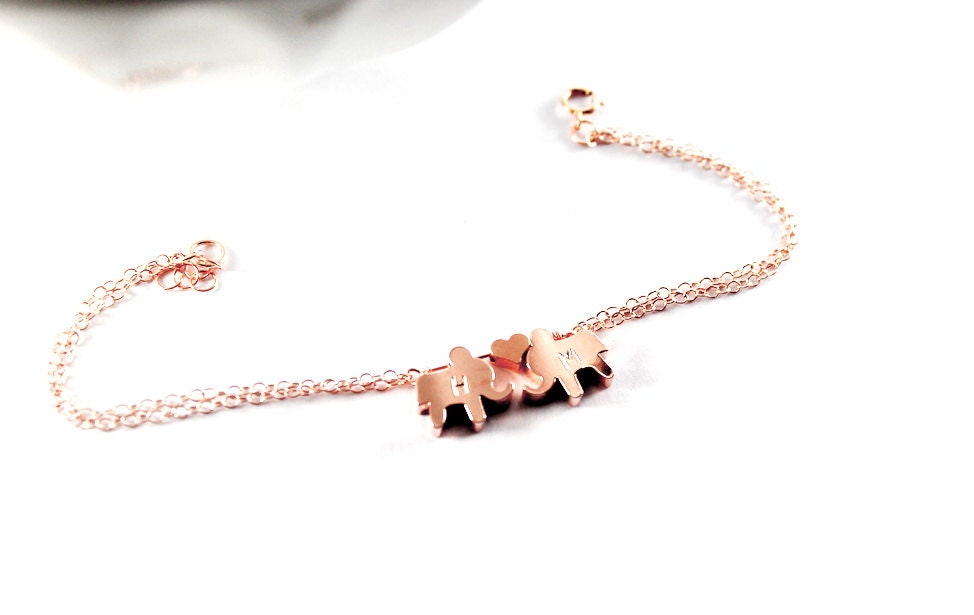 Ursteel Bracciale Con Ciondolo Elefante E Iniziale In Acciaio Inossidabile 316L – Regalo Ispiratore Per Donne, Ragazze, Mamma, Figlia, Compleanno
